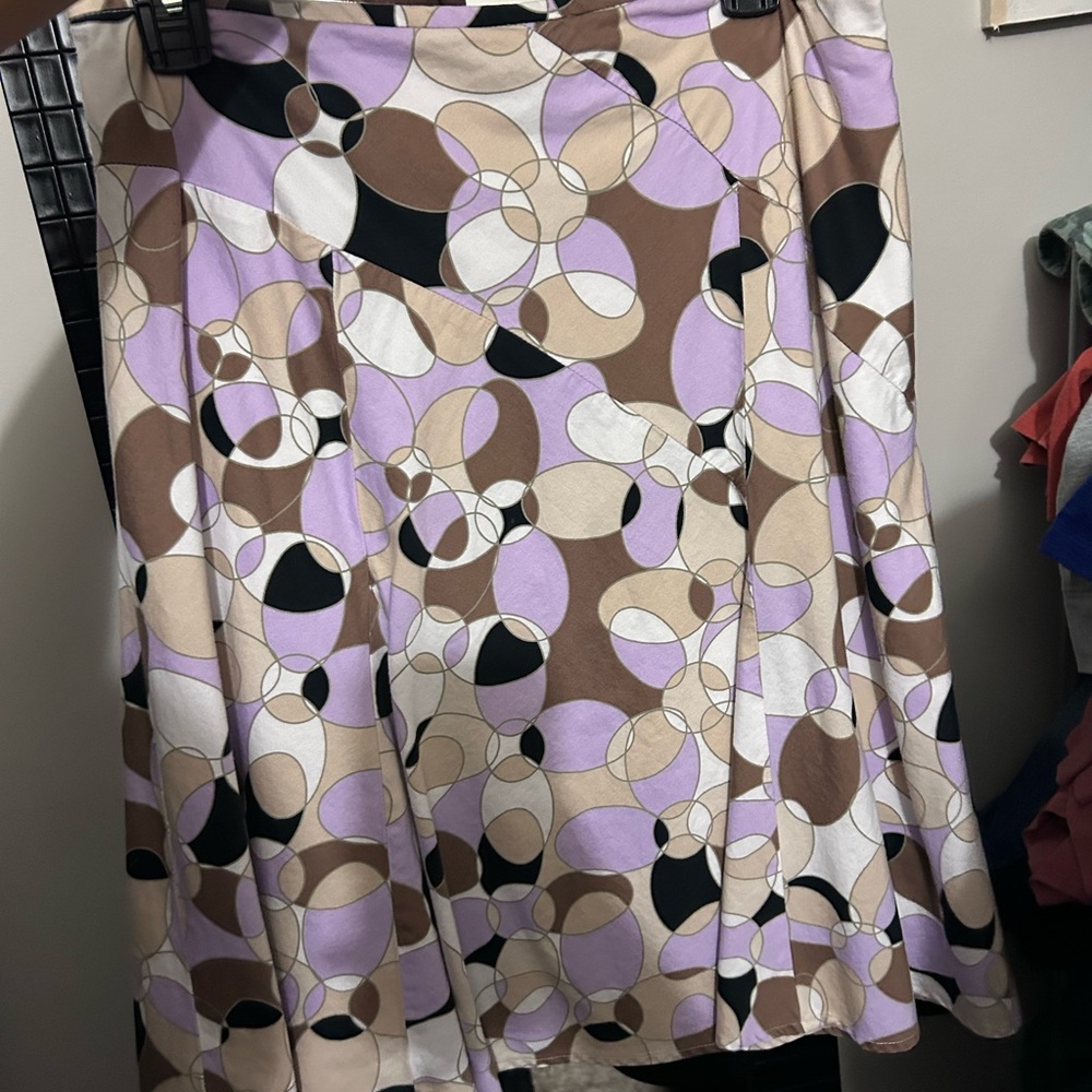 George A-Line Skirt in Purple and Brown